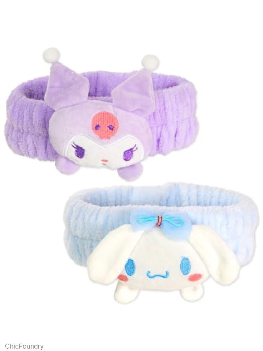 Kawaii Animal Spa Headband 2 Pack Cute Soft Microfiber Fleece Hair Band for
